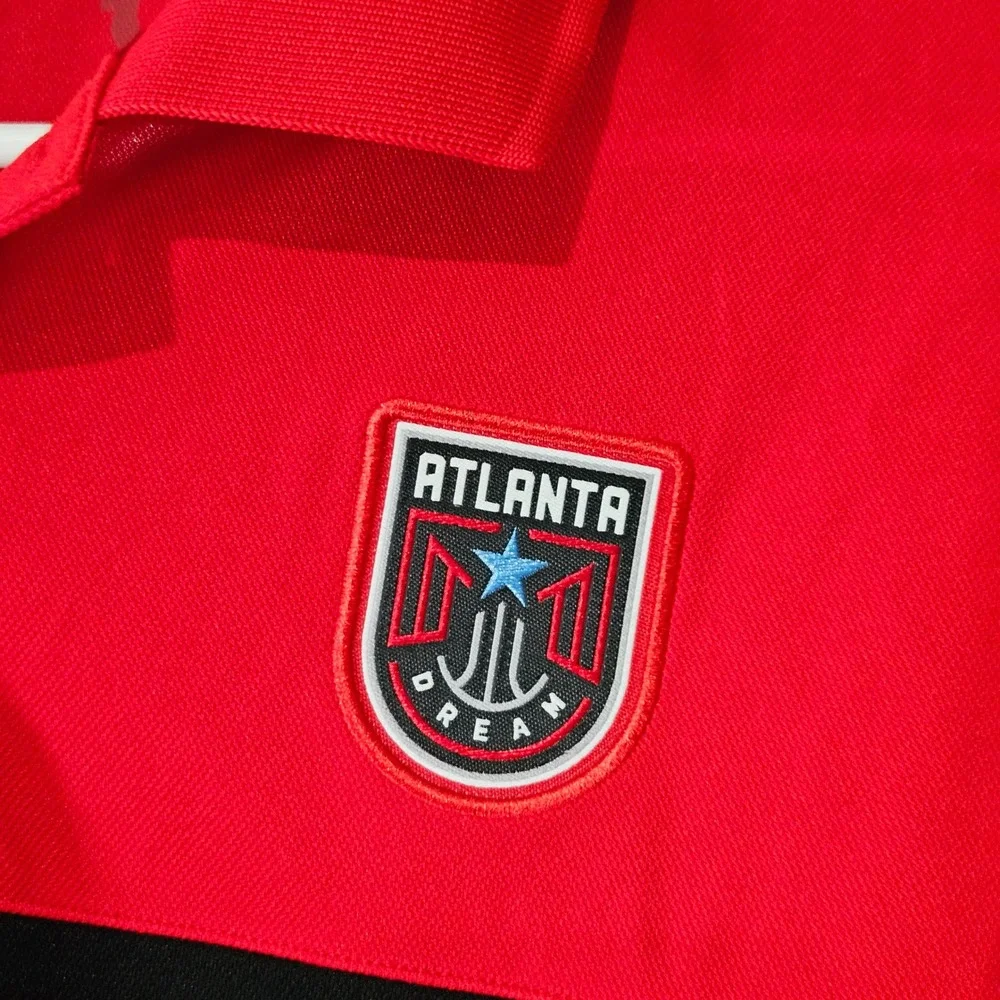 Nike Atlanta Dream WNBA Mens Red Dri-FIT Performance Polo Shirt CV4800-657 M